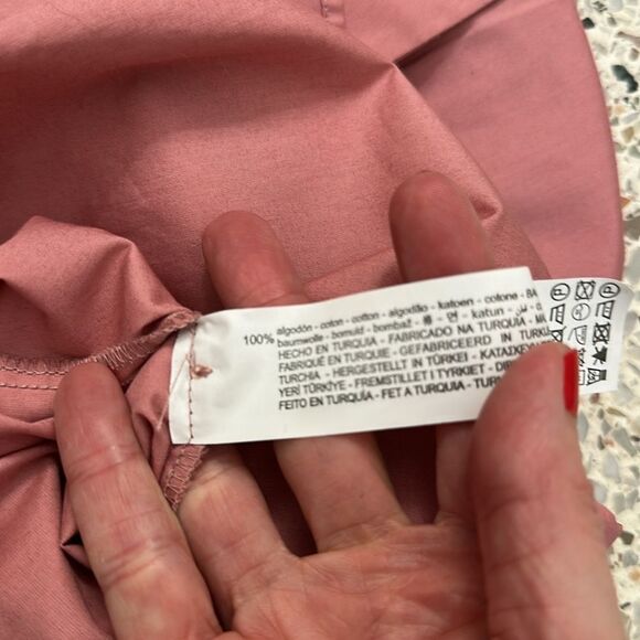 NWT Zara pink ruffle front button up down small s - Picture 9 of 9